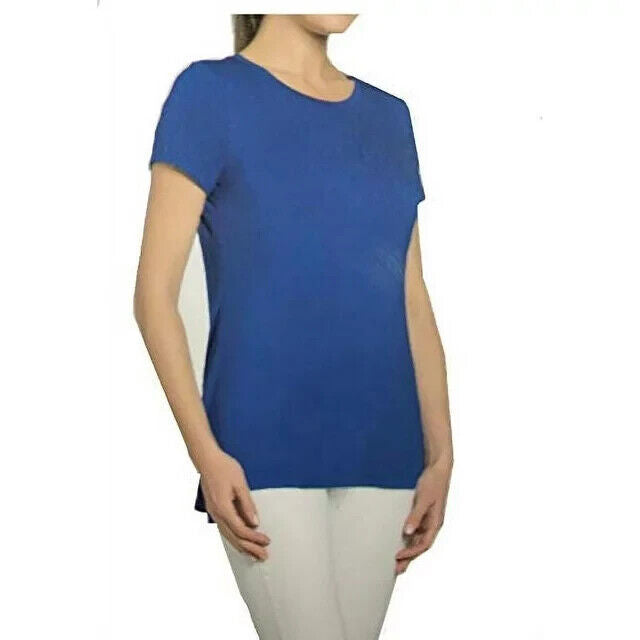 Joan Vass New York Women's Short Sleeve Tunic T-Shirt, MERIDIAN BLUE, S